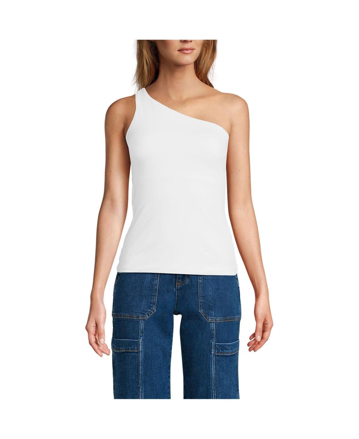 Womens Lands End Slender One-Shoulder Top Product Image