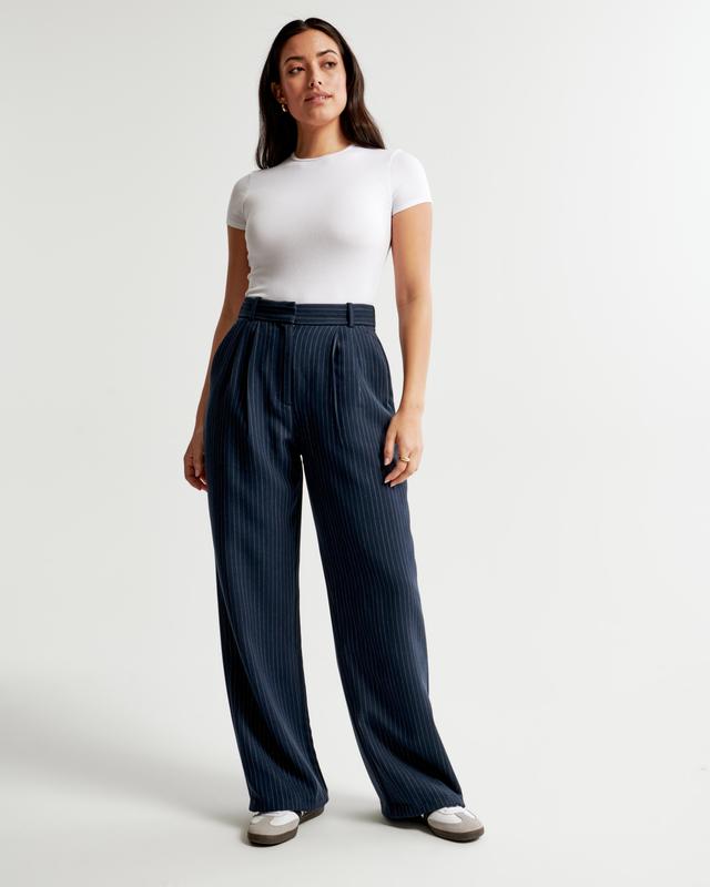 Curve Love A&F Sloane Tailored Wide Leg Pant Product Image