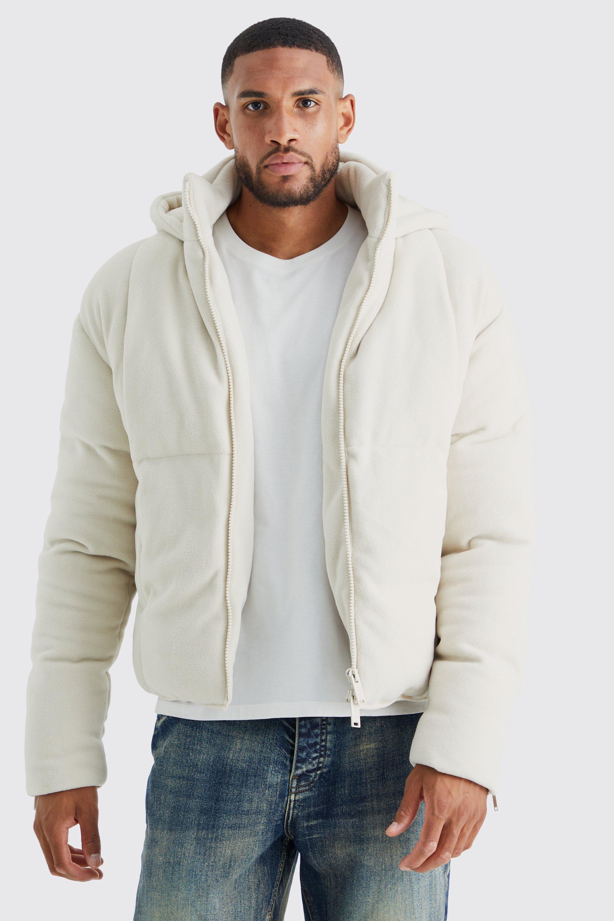 Tall Heavy Fleece Hooded Puffer | boohooMAN USA Product Image