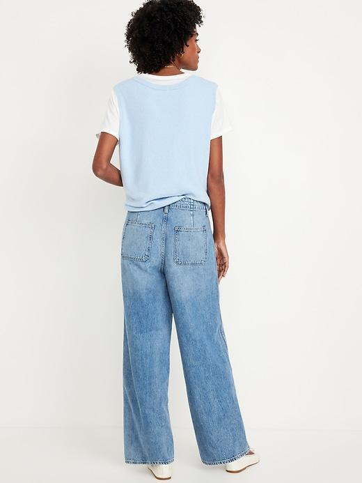 High-Waisted Baggy Wide-Leg Trouser Jeans Product Image