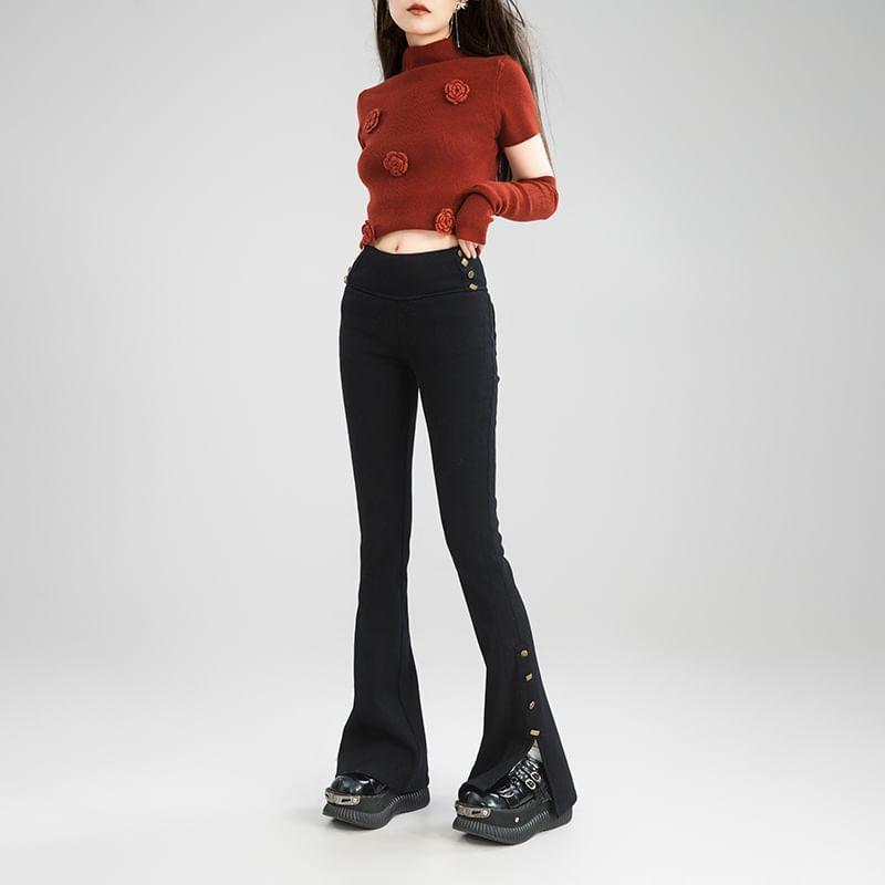 High Waist Fleece Lined Skinny Jeans Product Image