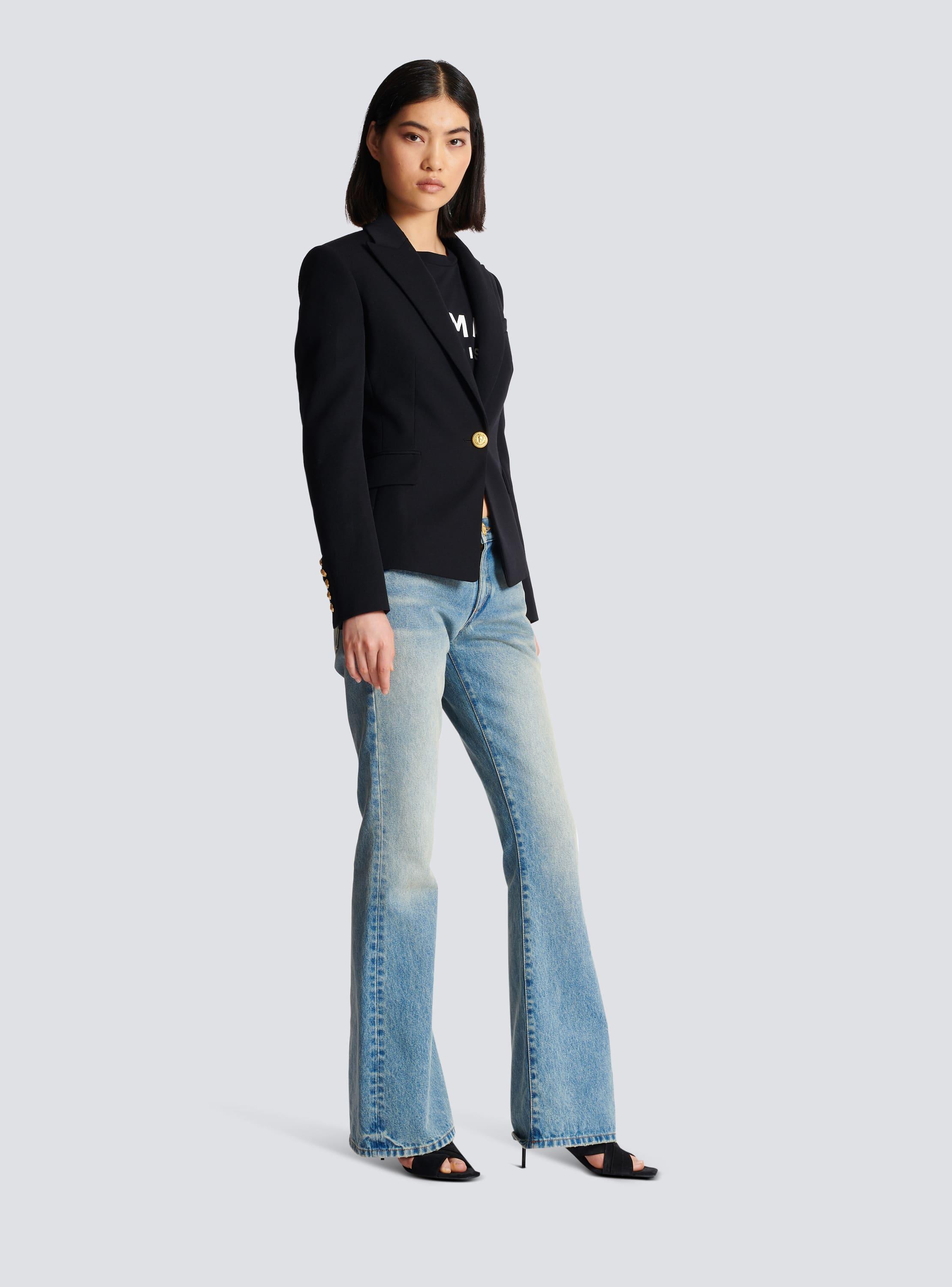 One-button wool blazer Product Image