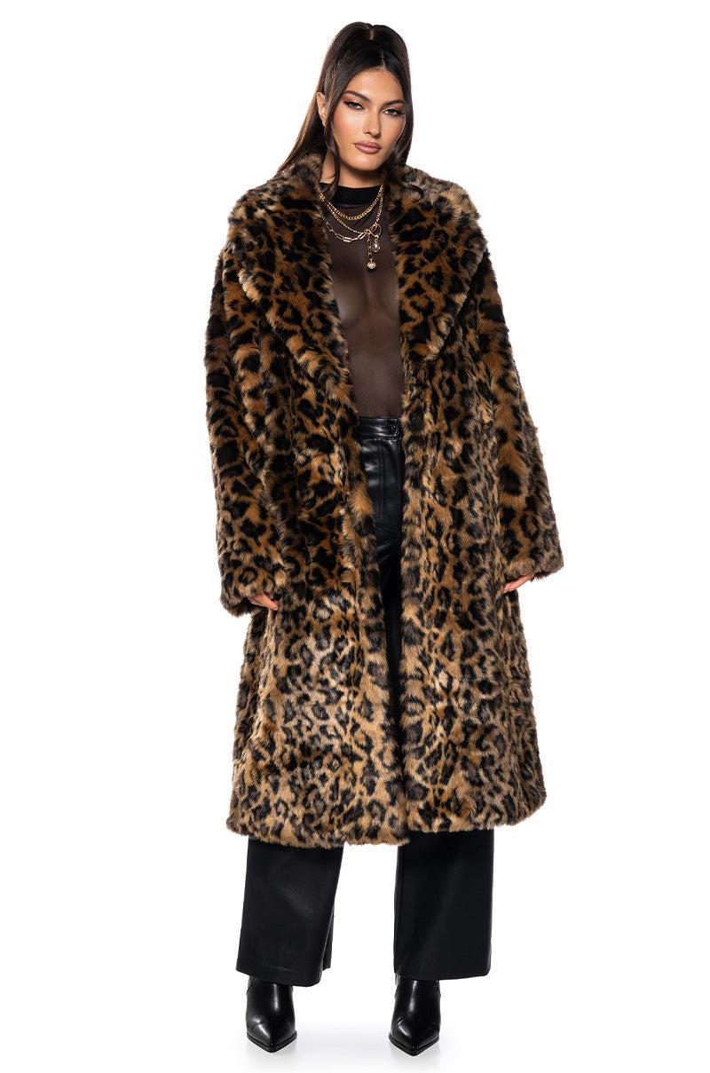 CATTY FAUX FUR LEOPARD COAT Product Image