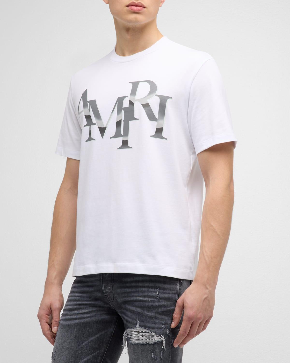 Mens Staggered Letter Jersey T-Shirt Product Image