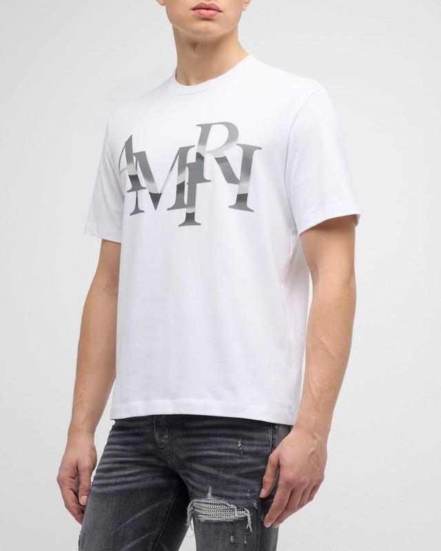 Mens Staggered Letter Jersey T-Shirt Product Image