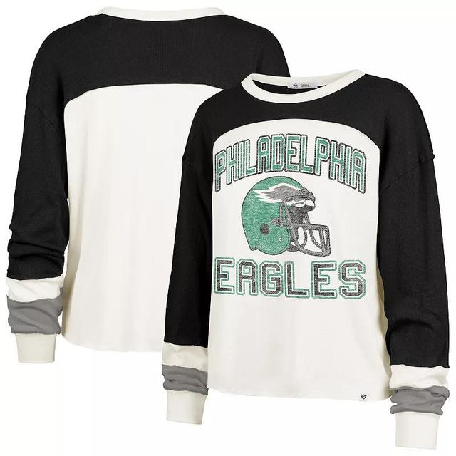 Womens Profile Cream/Black Philadelphia Eagles Double Header Curve Toni Long Sleeve T-Shirt Product Image