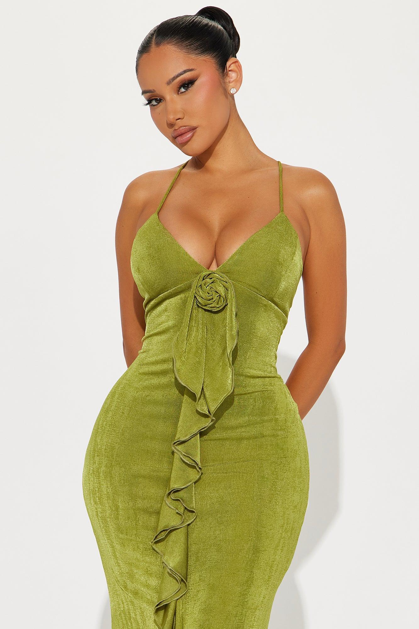 Mariella Rose Maxi Dress - Chartreuse Product Image