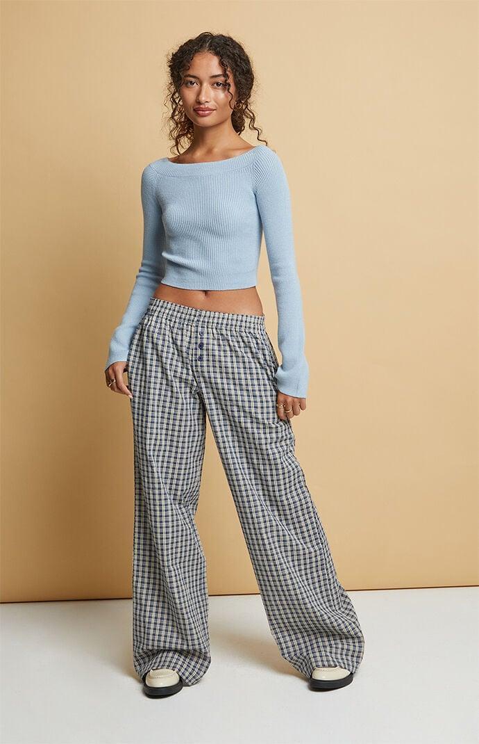 Beverly and Beck Womens Plaid Boxer Pajama Pants - Product Image