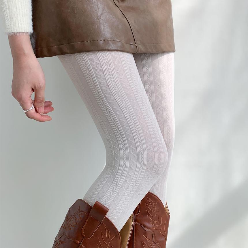 Plain Jacquard Tights Product Image