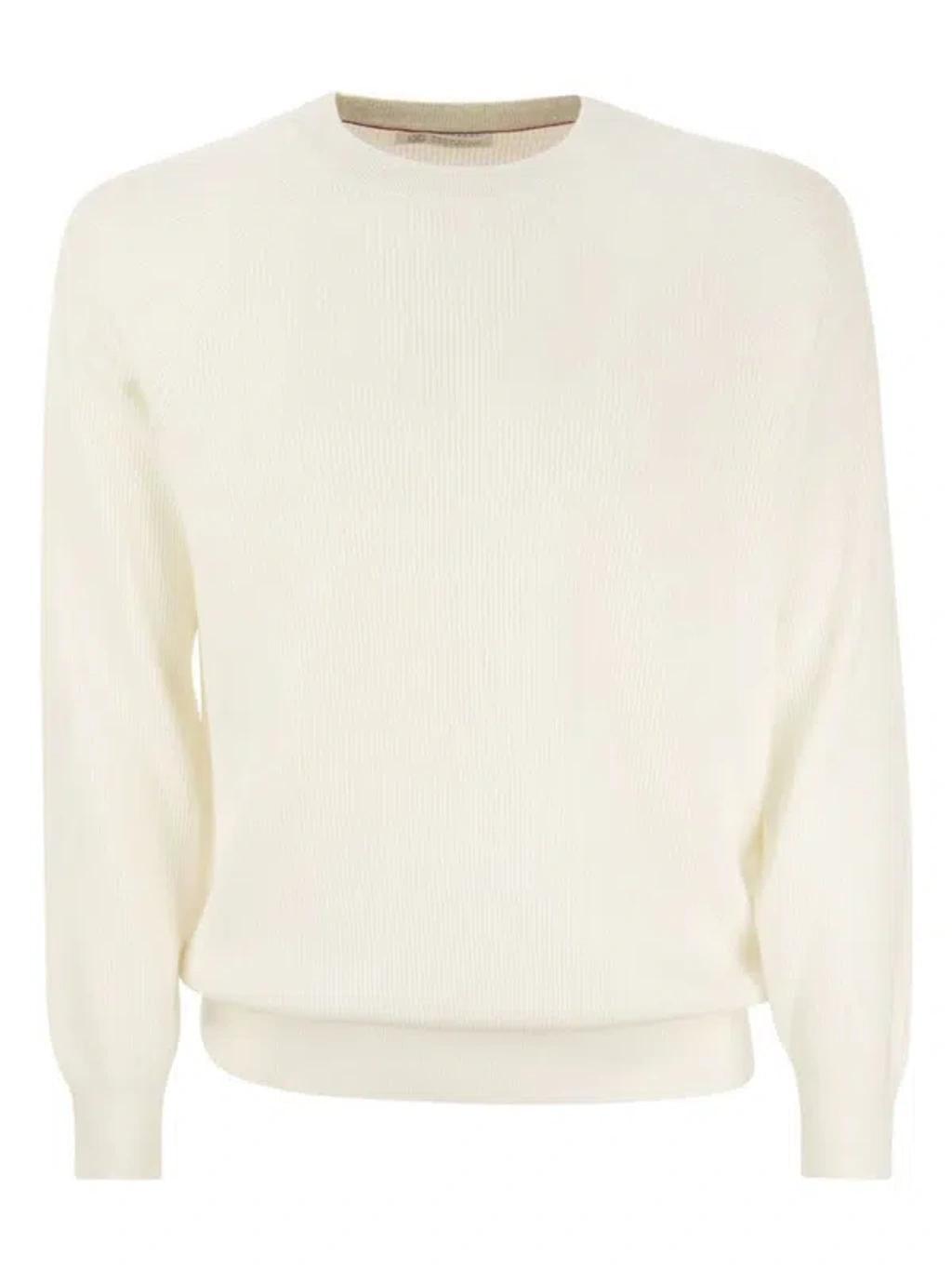 BRUNELLO CUCINELLI Cotton Sweater In Beige Product Image