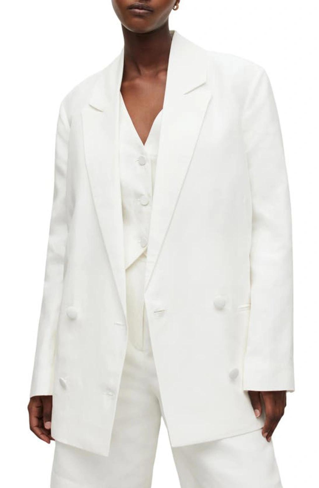 Petra Double Breasted Blazer In Off White Product Image