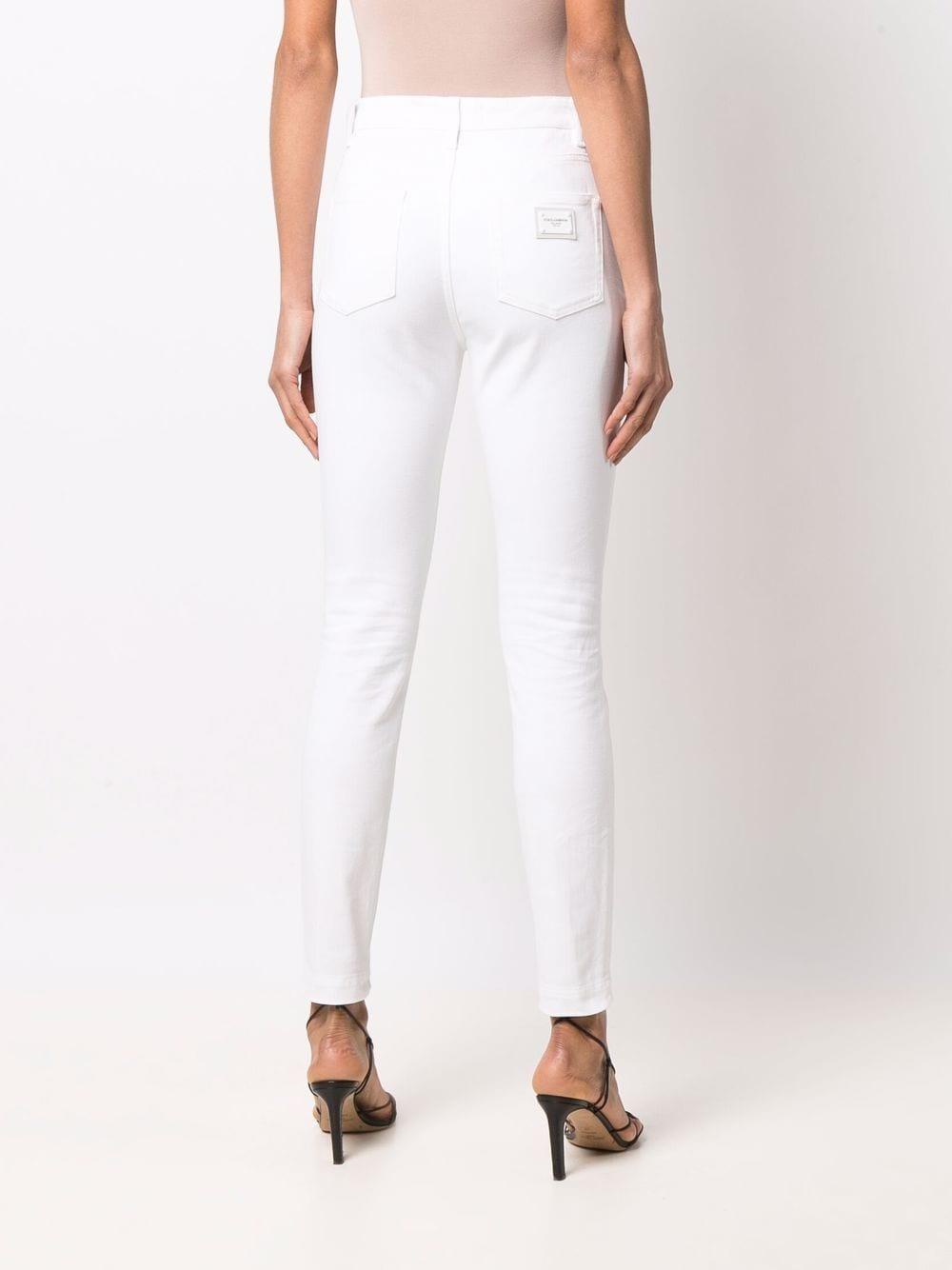 DOLCE & GABBANA Audrey High Waist Ankle Skinny Jeans In White Product Image