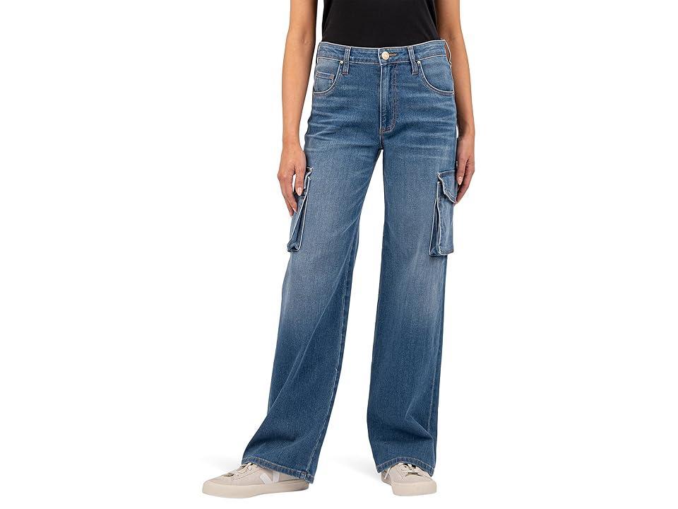 KUT from the Kloth Jodi High-Rise Fab Ab Wide Leg Five-Pocket with Side Flap Pocket in Invigorated (Invigorated) Women's Jeans Product Image