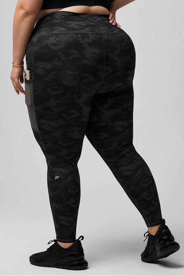 Fabletics On-The-Go High-Waisted Legging Womens Charcoal Camo plus Size 4X Product Image