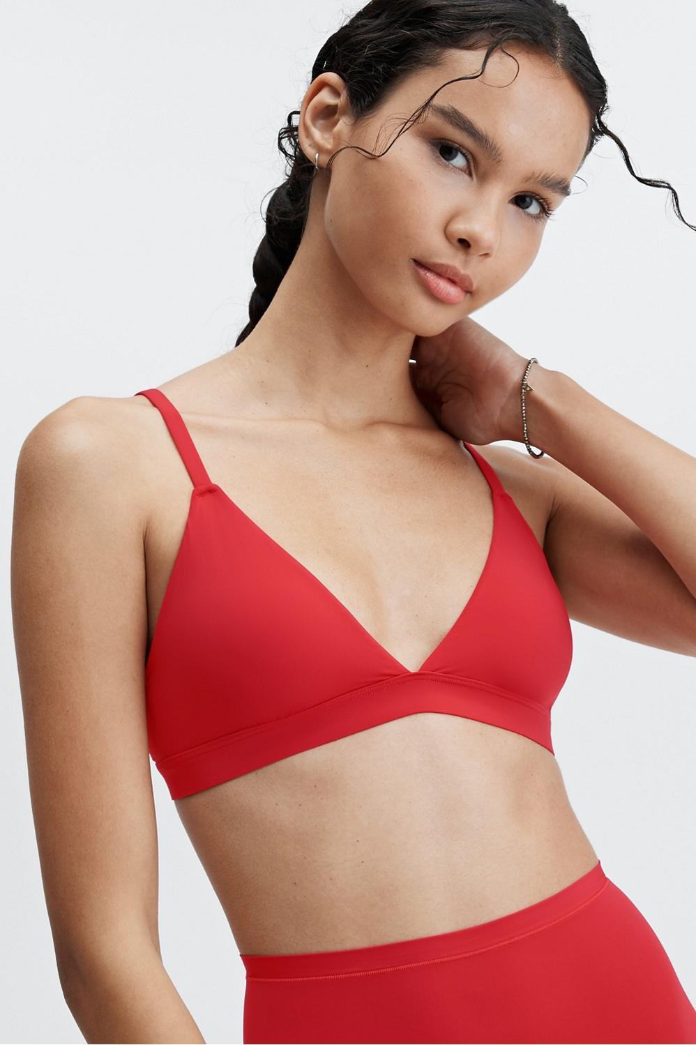 Fabletics Fine Touch Triangle Bralette Womens red plus Size 4X Product Image