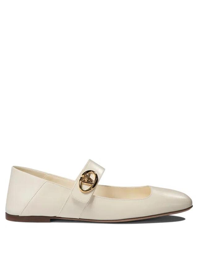 VALENTINO GARAVANI Elegant Mary-jane Ballet Flats With Vlogo Closure In White Product Image