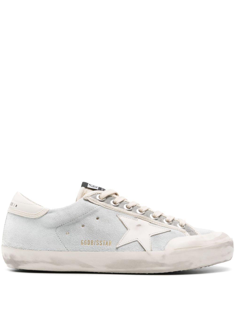 GOLDEN GOOSE Gray & White Super-star Suede Sneakers In Grey Product Image