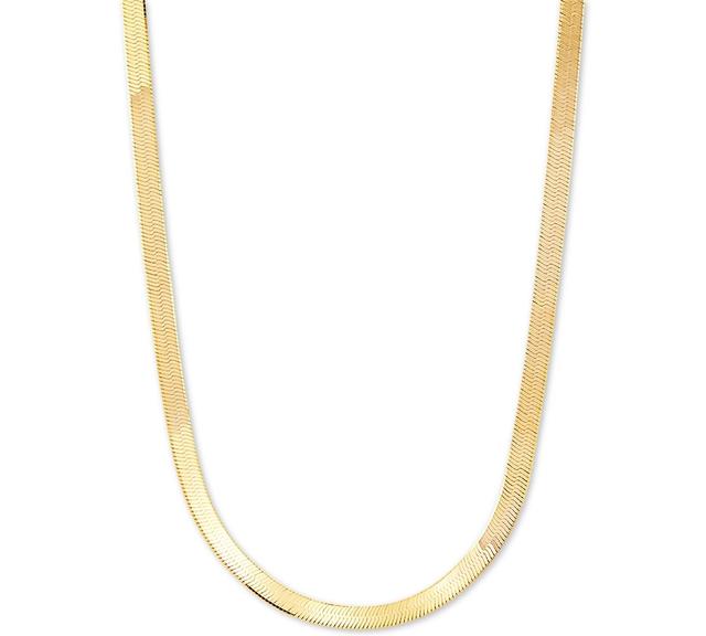 Herringbone Link 20 Chain Necklace (4.5mm) in 18k Gold-Plated Sterling Silver Product Image