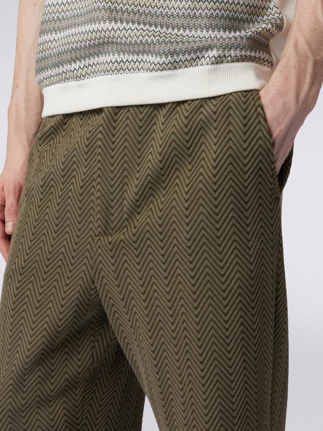 Classic cotton and viscose zigzag trousers  Product Image