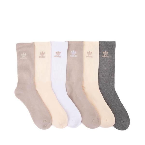 Mens adidas Trefoil Crew Socks 6 Pack - Wonder White / Beige Product Image