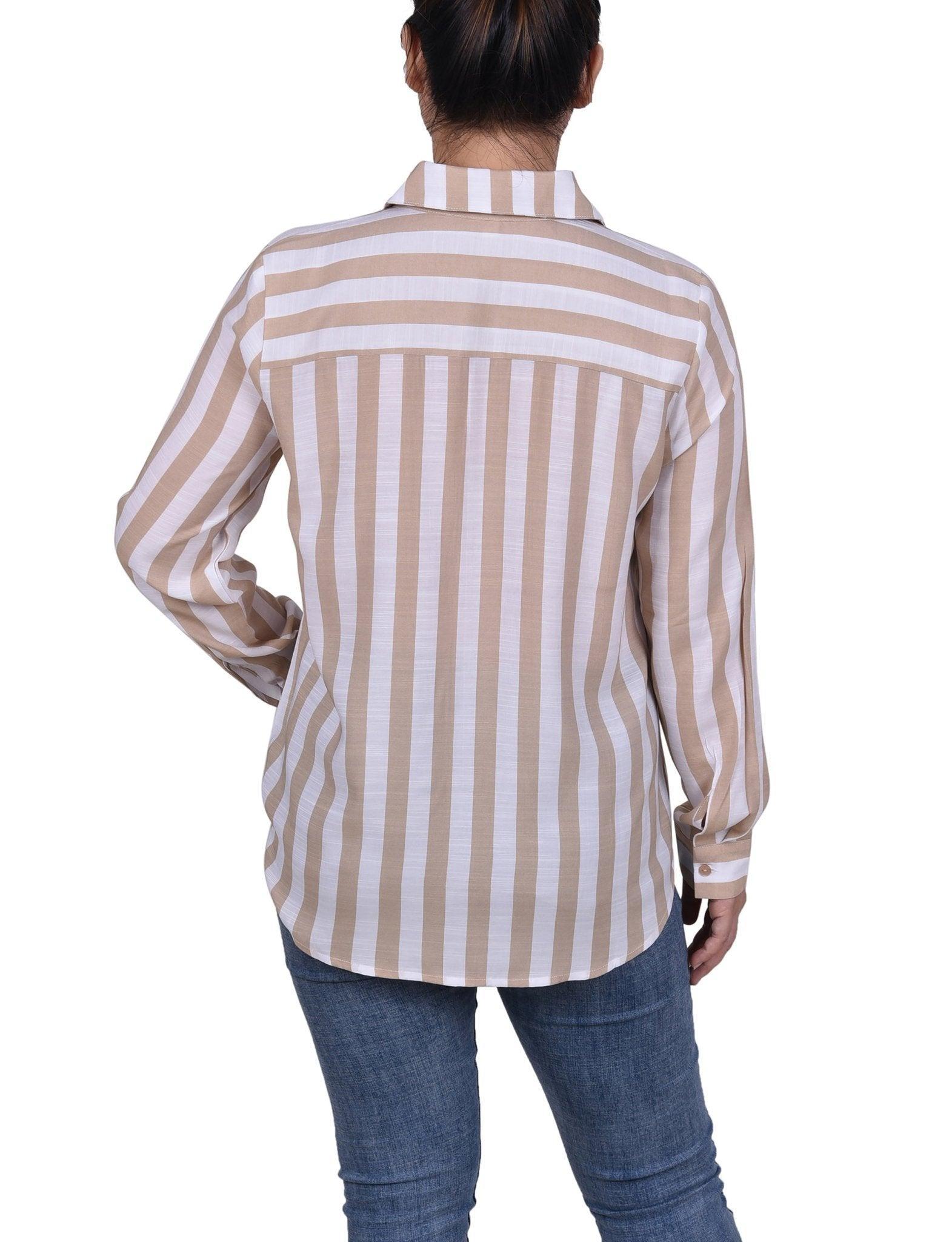 Long Sleeve Striped Blouse - Petite Product Image