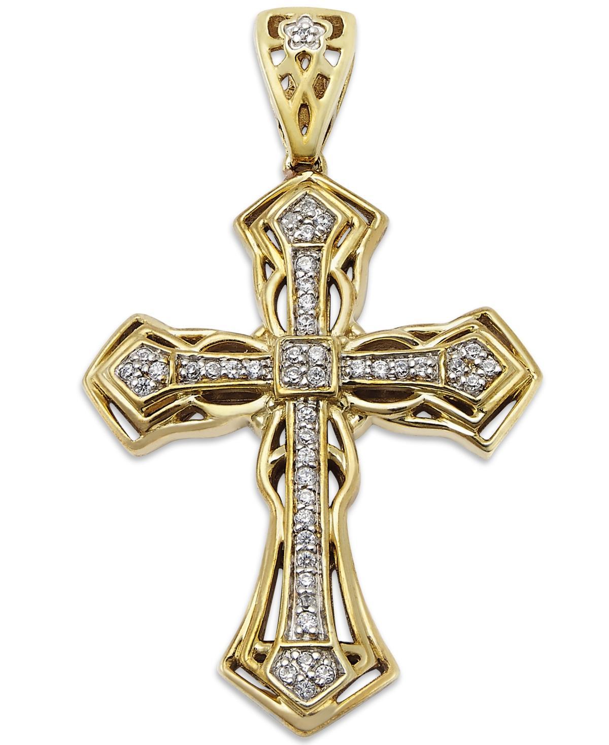 Mens Diamond Cross Pendant in 10k Gold (1/6 ct. t.w.) Product Image