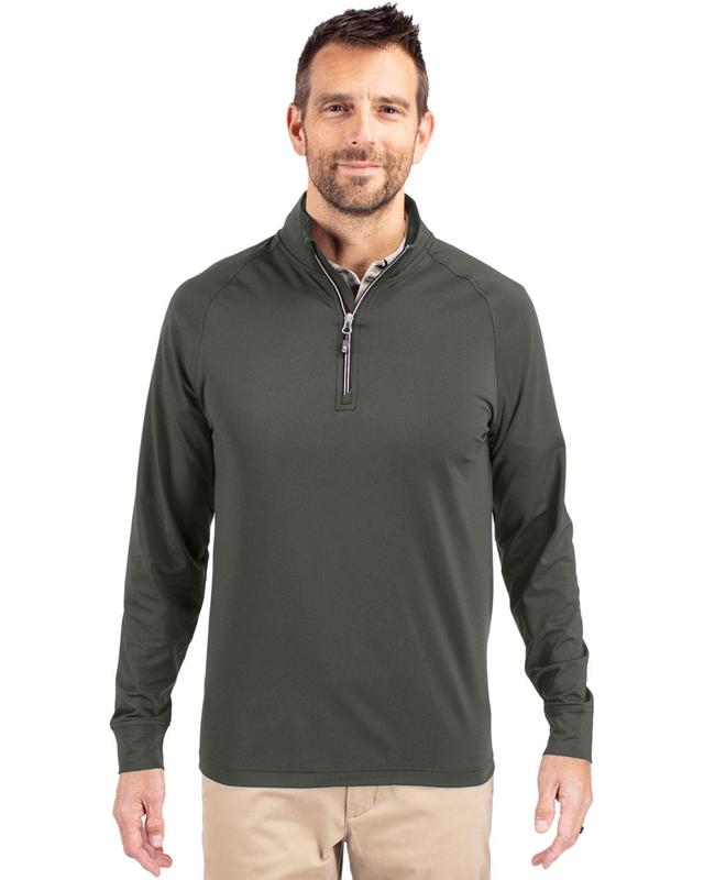 Cutter & Buck Mens Adapt Eco Knit Stretch Recycled Quarter Zip Pullover Jacket Product Image