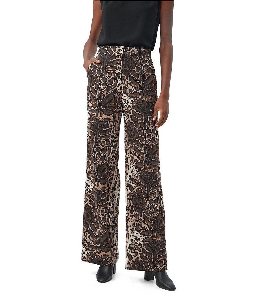 Trina Turk Kendi Jacquard Leopard Print Wide-Leg Pant product image