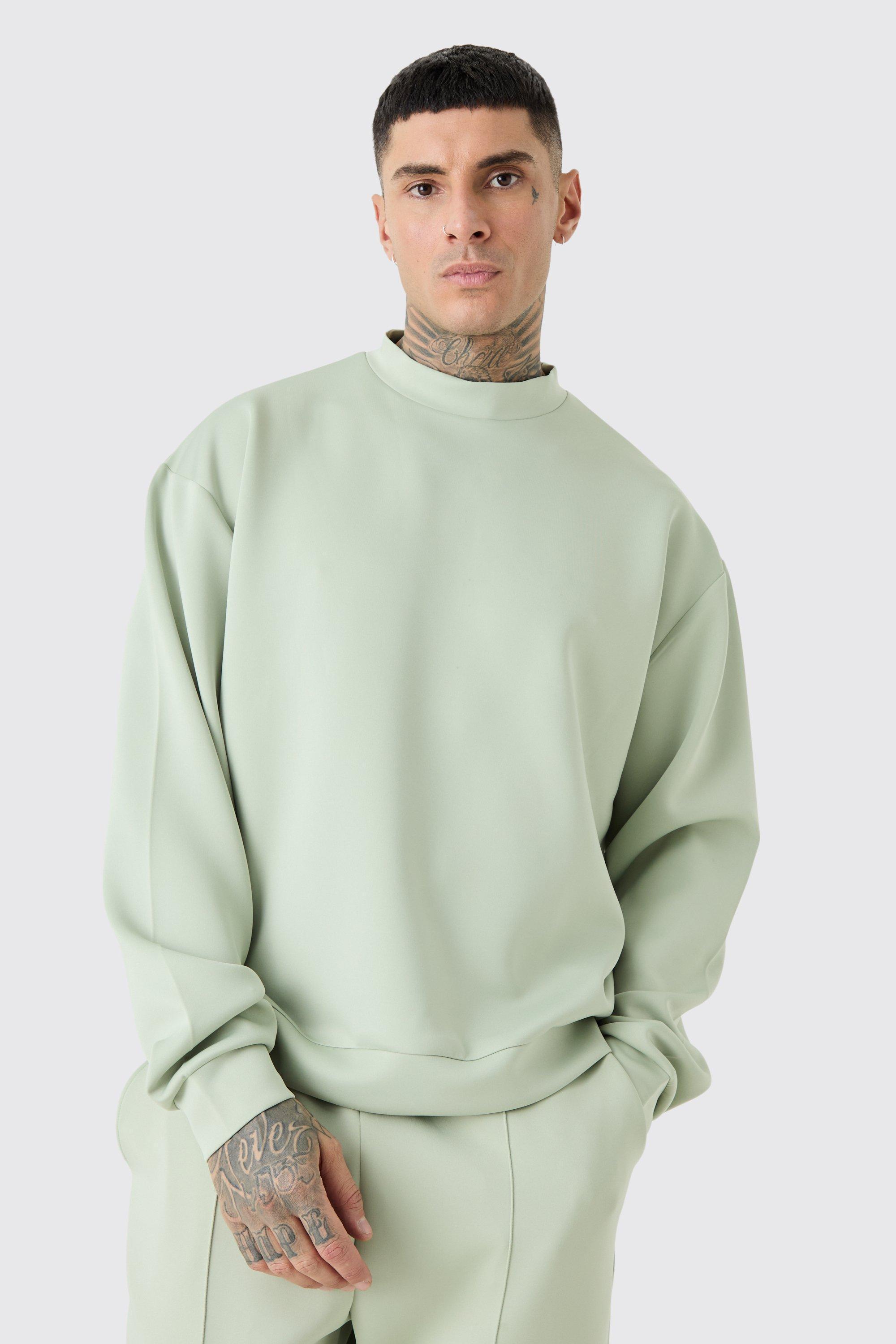 Tall Oversized Boxy Scuba Sweatshirt | boohooMAN USA Product Image