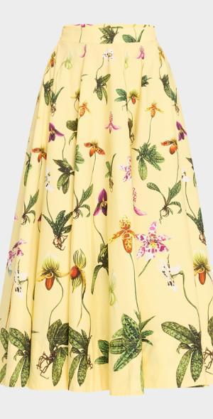 Orchid Poplin Fit-Flare Midi Skirt product image