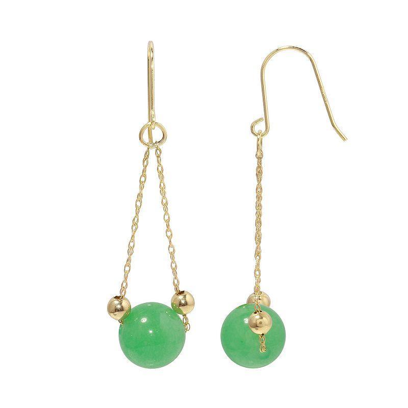 14K Gold Cultured Freshwater Pearl Dangle Earrings, Womens, Green Product Image