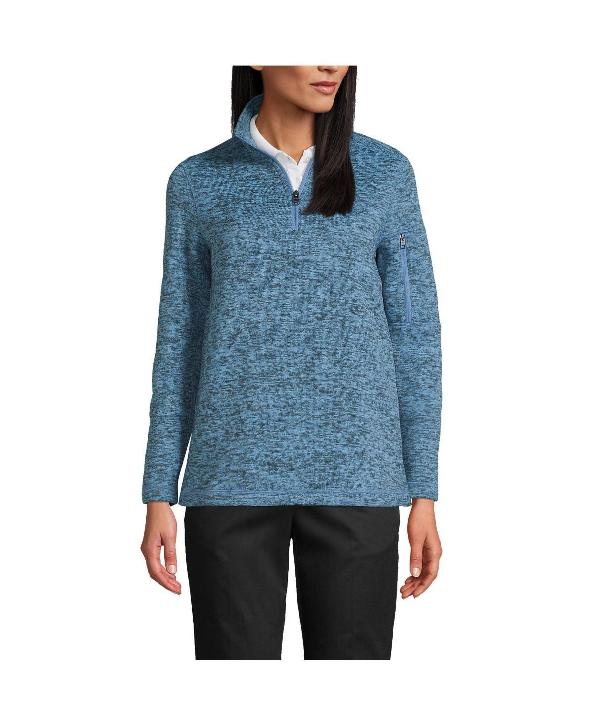 Lands End Womens Sweater Fleece Quarter Zip Pullover Product Image