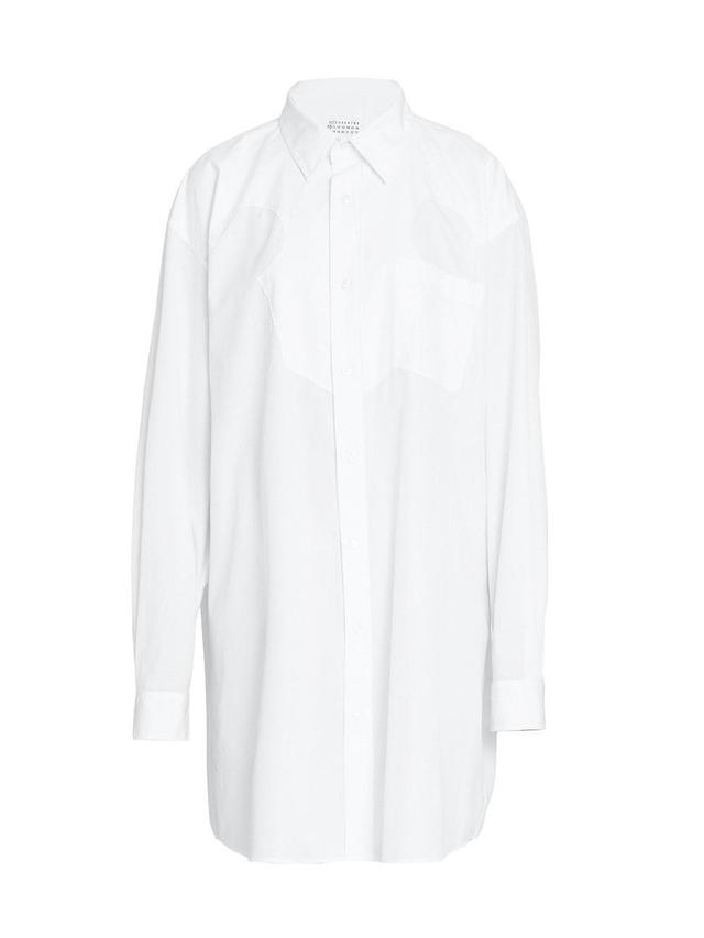 Womens Long-Sleeve Cotton Shirtdress Product Image