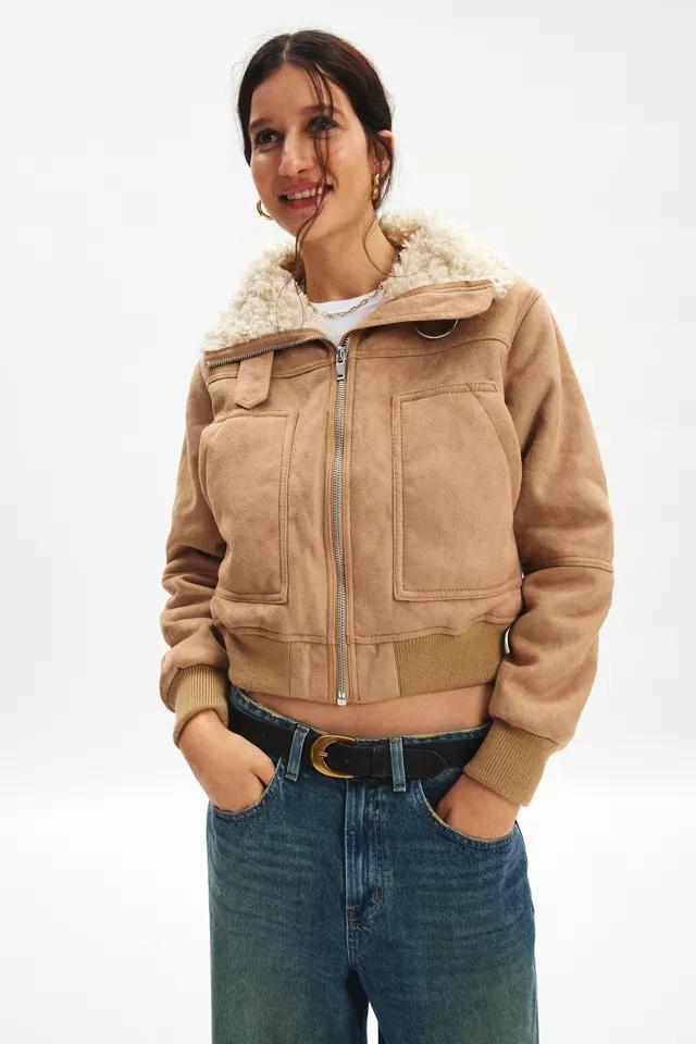 BDG August Faux Suede Bomber Jacket Product Image