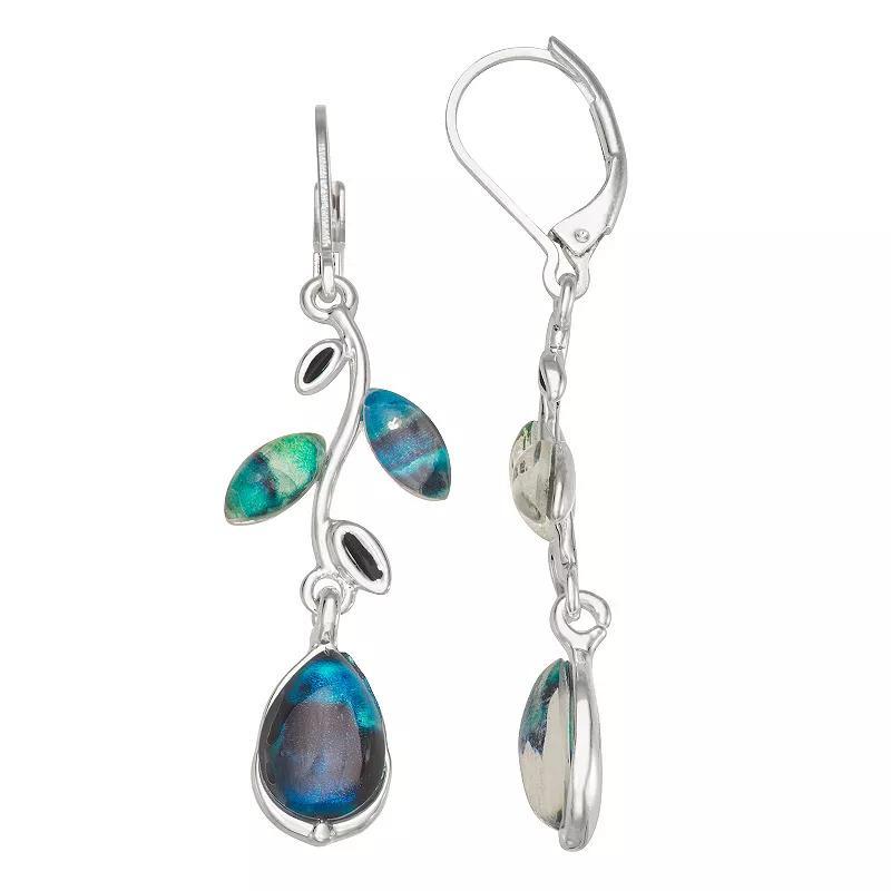 Napier Silver Tone Color Bulbs Linear Leverback Drop Earrings, Womens, Blue Product Image