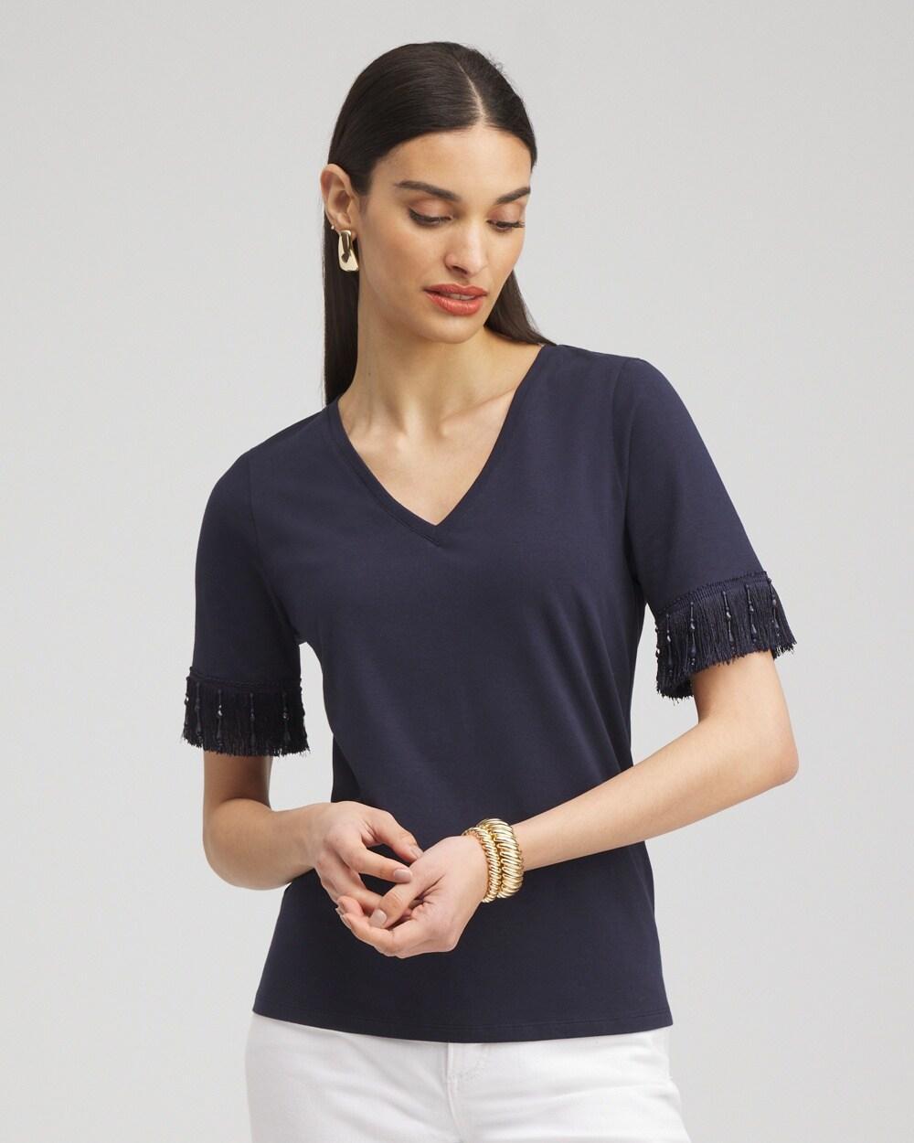 Women's Fringe Trim Top Product Image