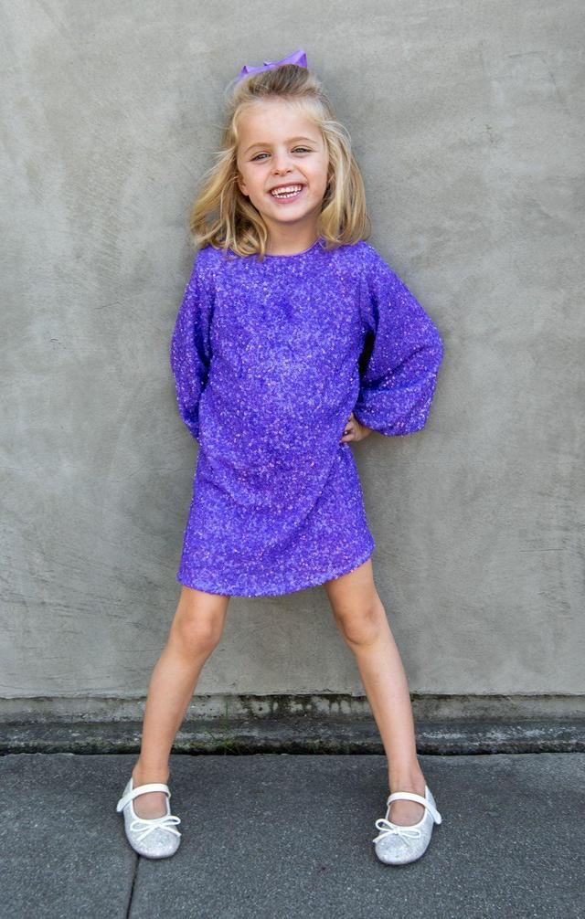 Once Upon A Time Dress ~ Violet Sequins Kids Product Image