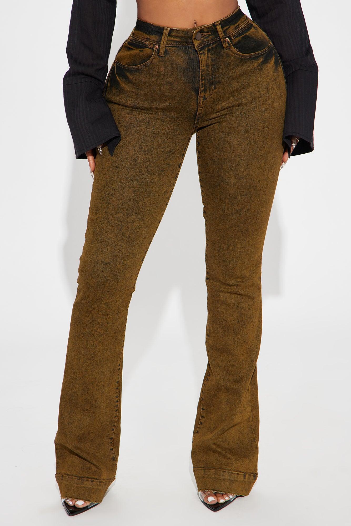 Zuri Stretch Bootcut Jeans - Brown Product Image