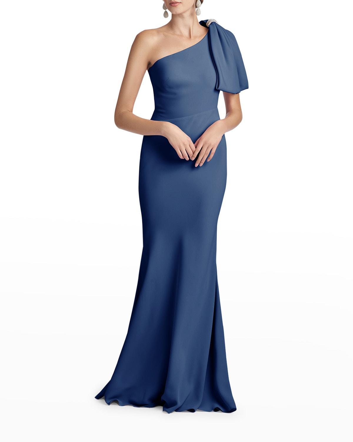 Womens Aubrey Satin One-Shoulder Gown Product Image