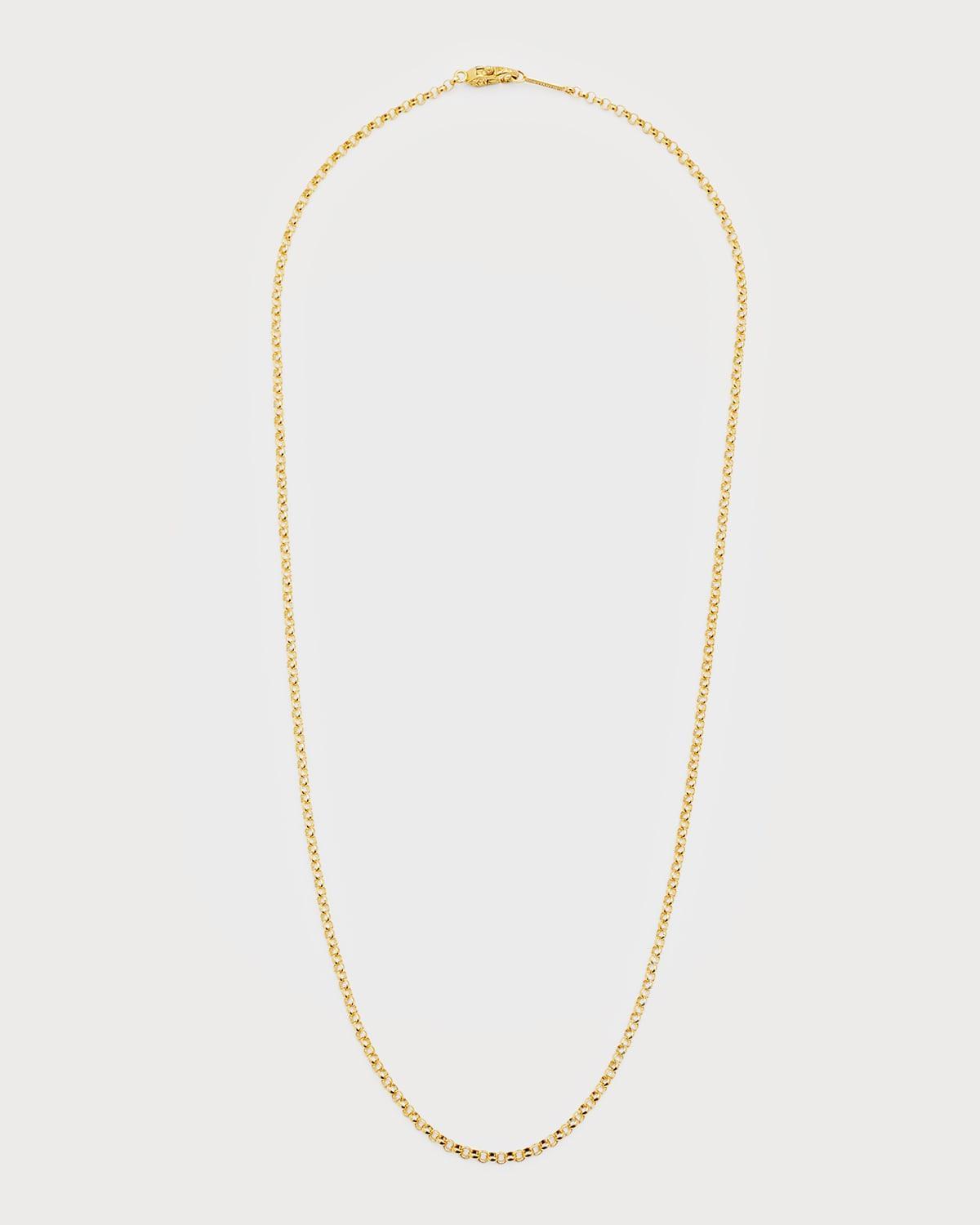 Mens 18K Yellow Gold Rolo Chain Necklace Product Image