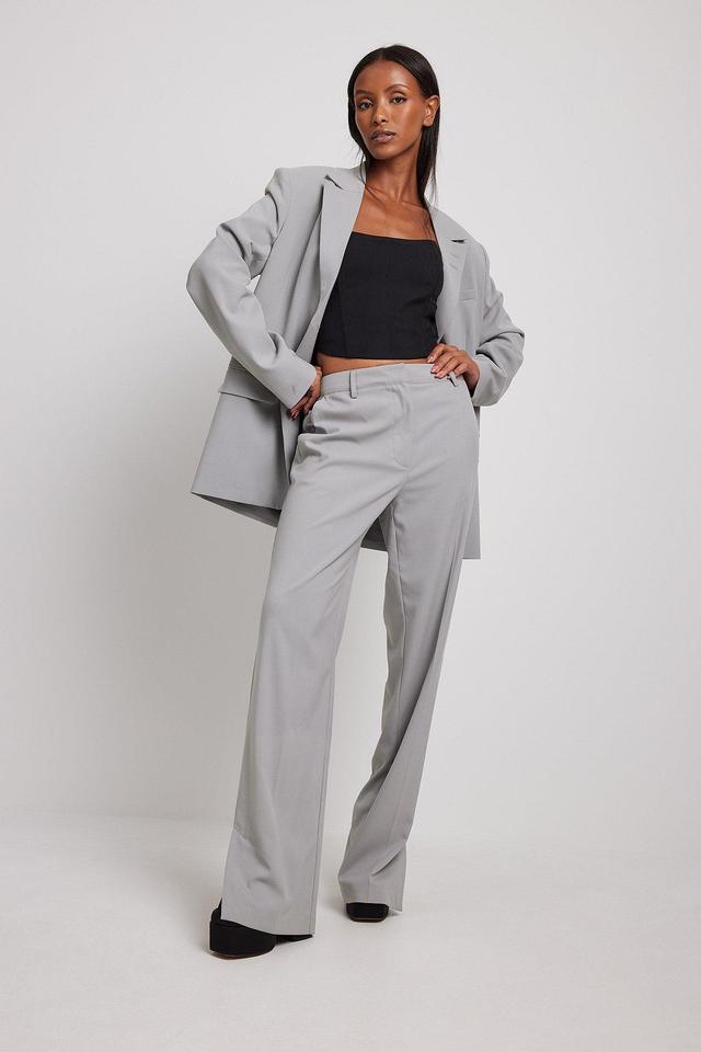 Straight Leg Slit Detail Suit Pants Product Image