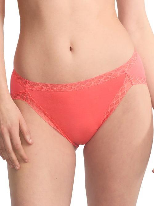 Natori Bliss Lace-Trim Cotton French-Cut Brief Underwear 152058 Product Image