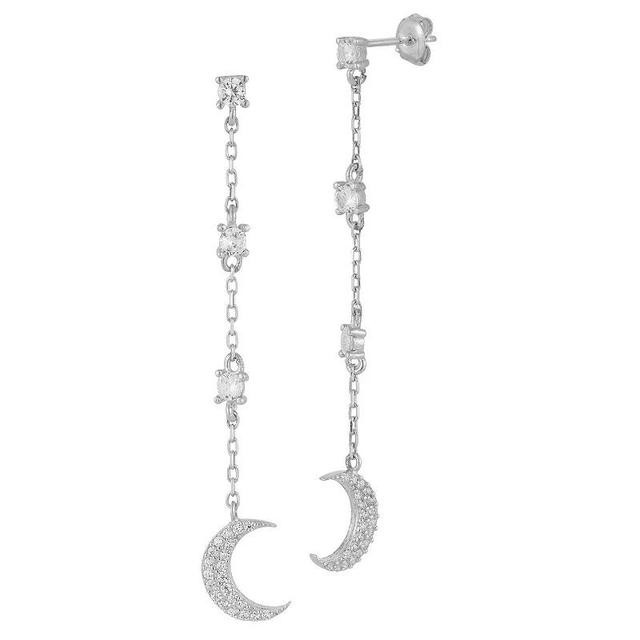 Sunkissed Sterling Cubic Zirconia Moon Drop Earrings, Womens, Gold Tone Product Image