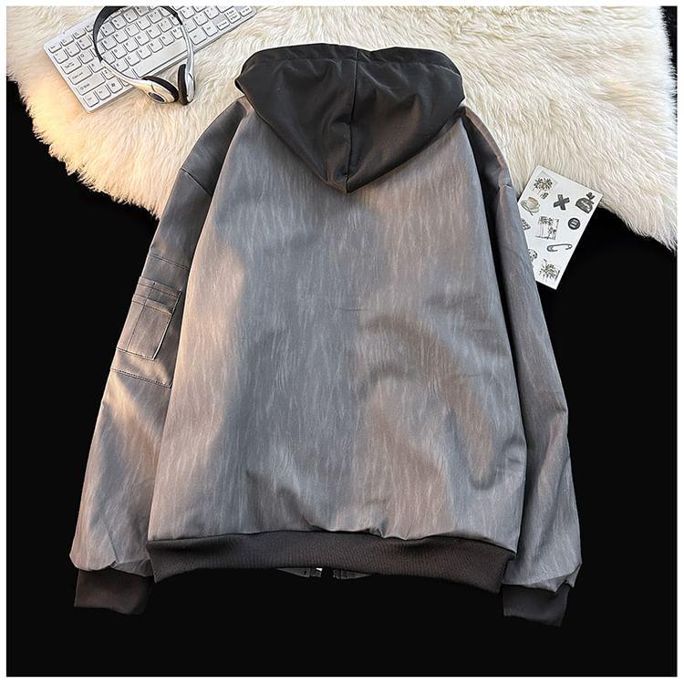 Patterned Hooded Zip Jacket Product Image