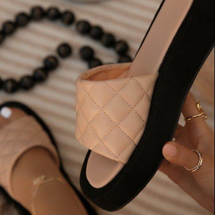 Faux Leather Platform Sandals Product Image