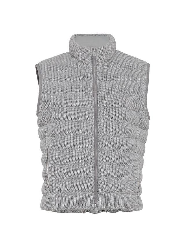 Womens Dazzling Cotton English Rib Knit Down Vest With Monili Product Image