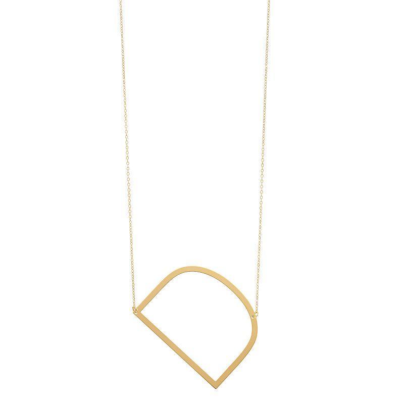 14K Gold Initial Necklace, Womens Yellow Product Image