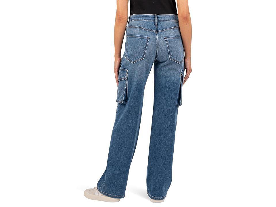 KUT from the Kloth Jodi High-Rise Fab Ab Wide Leg Five-Pocket with Side Flap Pocket in Invigorated (Invigorated) Women's Jeans Product Image