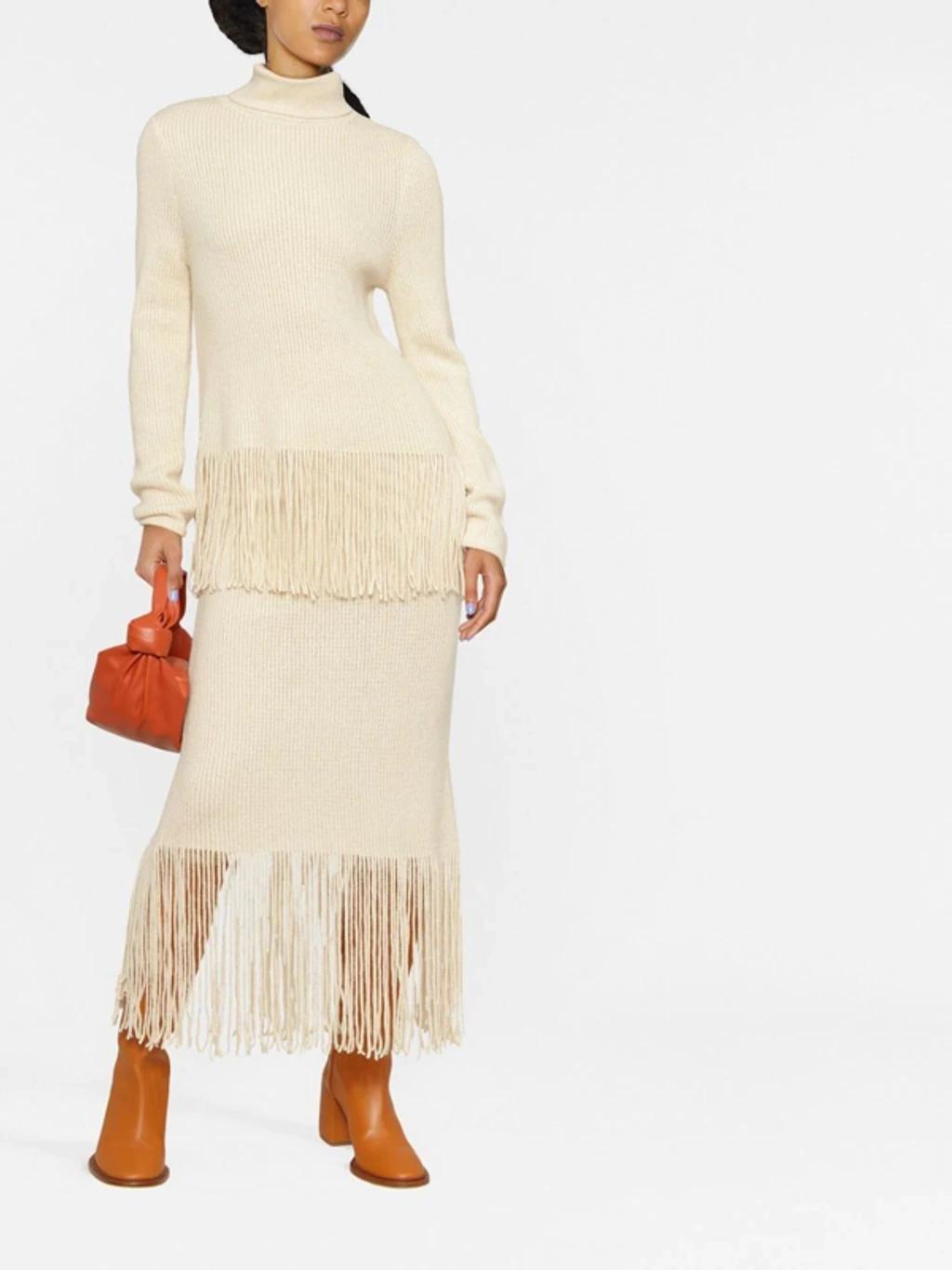 Kaleidoscope Fringed Cashmere-blend Sweater In Neutrals Product Image