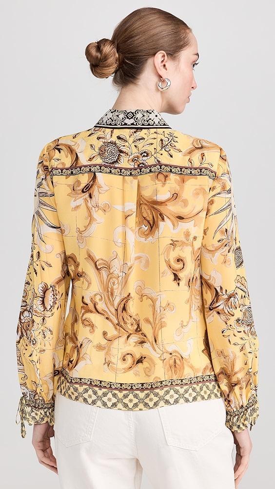 alice + olivia Willa Blouson Tie Sleeve Top | Shopbop Product Image